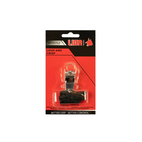 Σφυρίχτρα μεταλλική με κορδόνι (Metallic whistle with lanyard) LIGASPORT Σφυρίχτρα μεταλλική με κορδόνι (Metallic whistle with lanyard) LIGASPORT