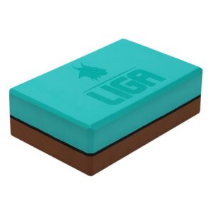 Yoga block double colored (light blue/brown) LIGASPORT*